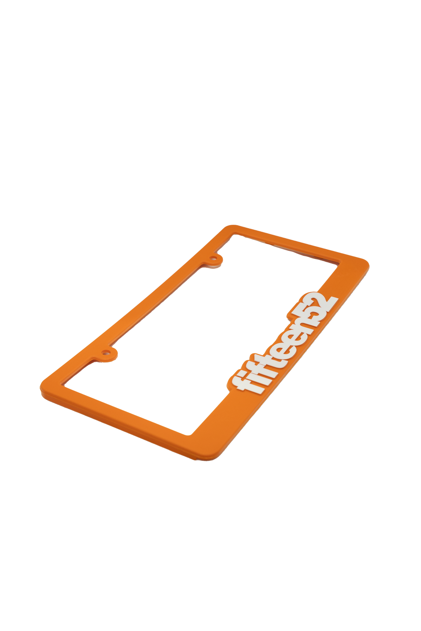 fifteen52 License Plate Frame _ Orange / White